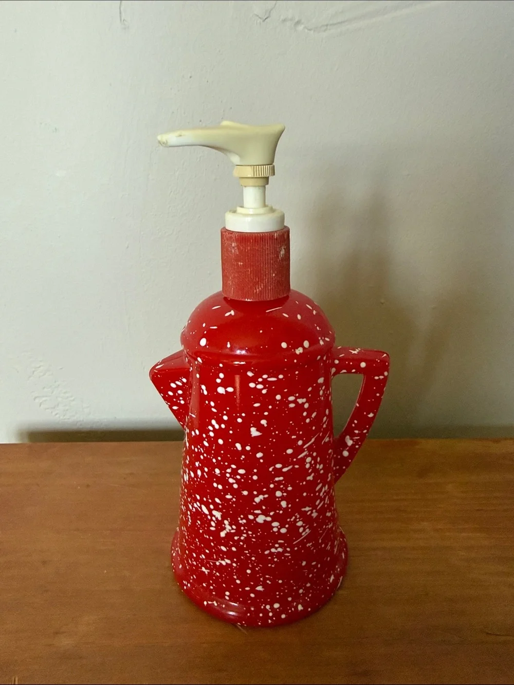 Red Speckled Ceramic Pump Dispenser